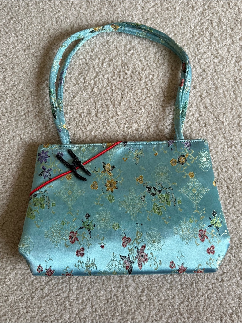 Asian inspired brocade shoulder bag